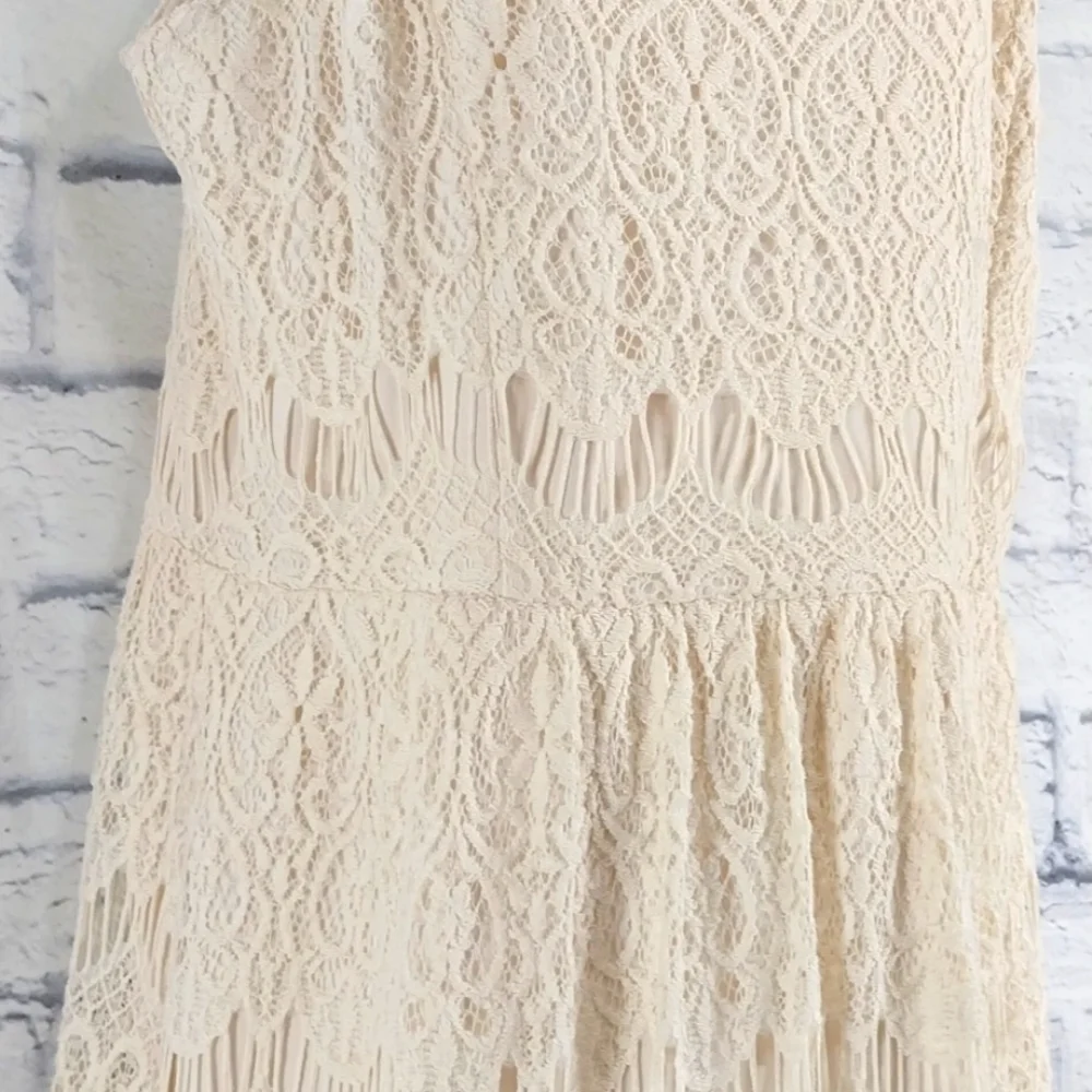 🔵BOGO FREE🔵 Pinky Lace Dress Creme Color Sleeveless Juniors Sz XL - Picture 3 of 6